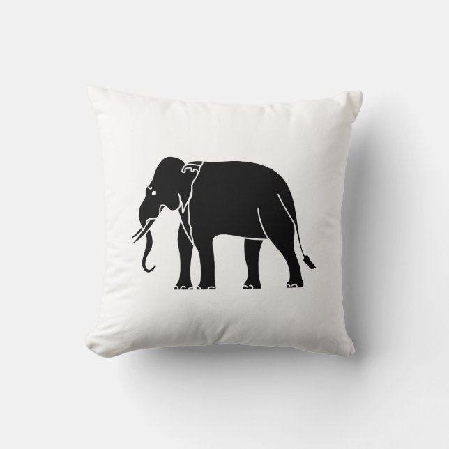Siamese Elephant Throw Pillow (Front)
