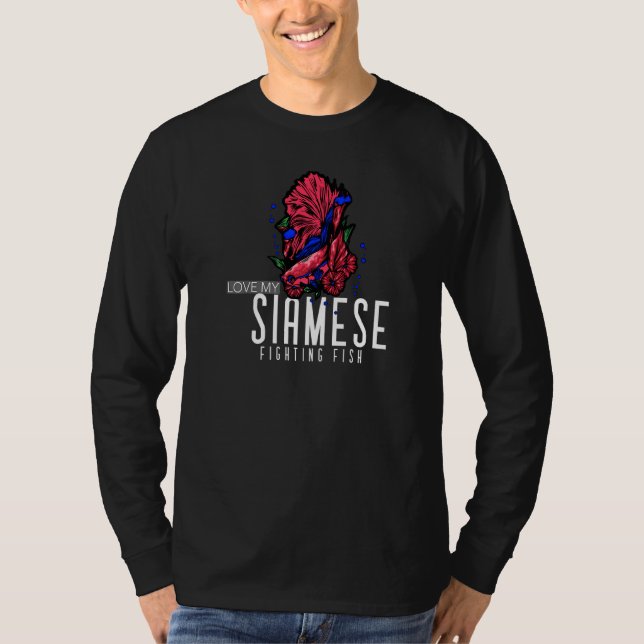 Siamese Fighting Fish Betta Fish Aquarium T-Shirt (Front)