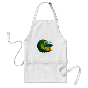 Siamese fighting fish cartoon illustration adult apron