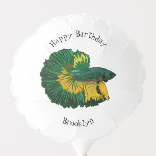 Siamese fighting fish cartoon illustration balloon