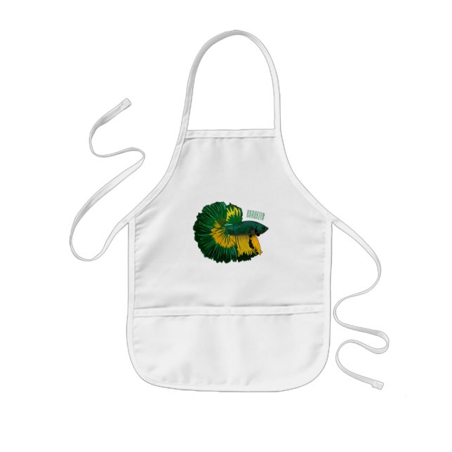 Siamese fighting fish cartoon illustration kids' apron (Front)