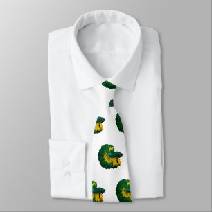 Siamese fighting fish cartoon illustration neck tie