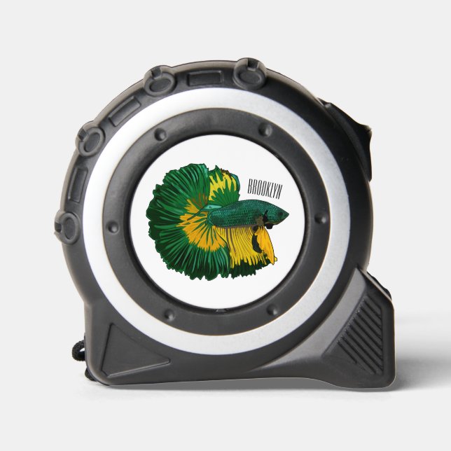 Siamese fighting fish cartoon illustration tape measure (Front)