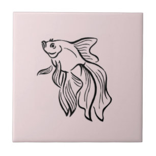 Siamese Fighting Fish Pink Tile