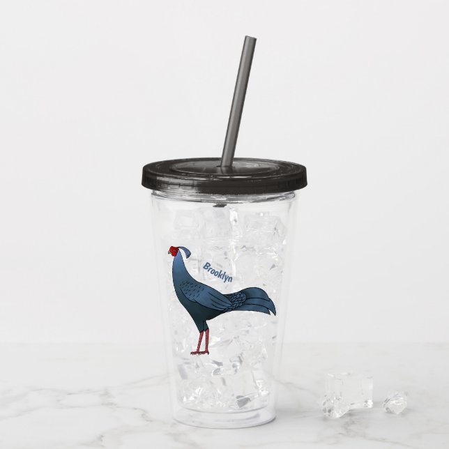 Siamese fireback bird cartoon illustration  acrylic tumbler (Back Ice)