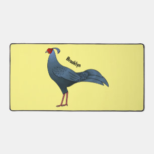 Siamese fireback bird cartoon illustration desk mat