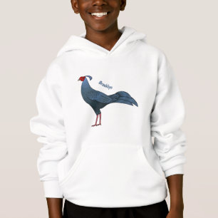 Siamese fireback bird cartoon illustration hoodie