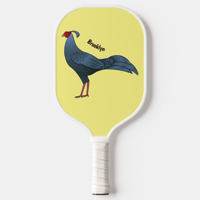 Siamese fireback bird cartoon illustration pickleball paddle (Front)