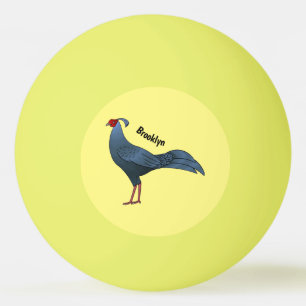 Siamese fireback bird cartoon illustration ping pong ball