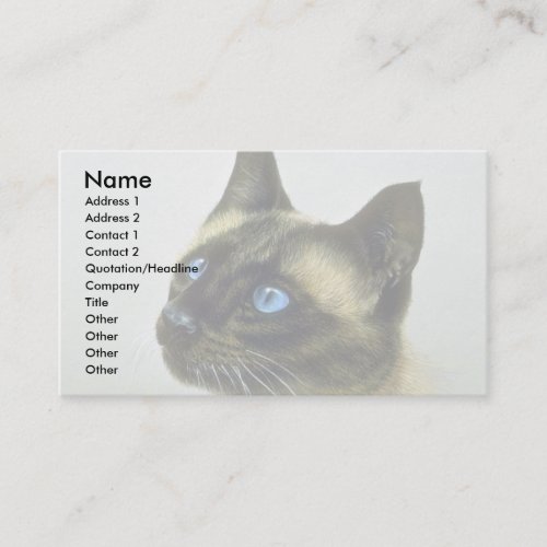 Siamese (head study) business card template