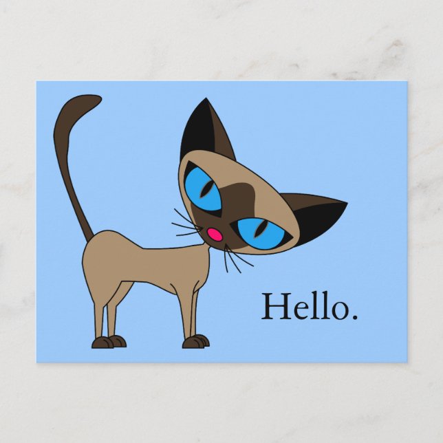 Siamese Hello Postcard - Customize it! (Front)