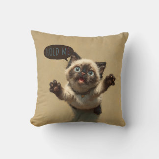 (Siamese) "Hold Me" Emotional Support Throw Pillow