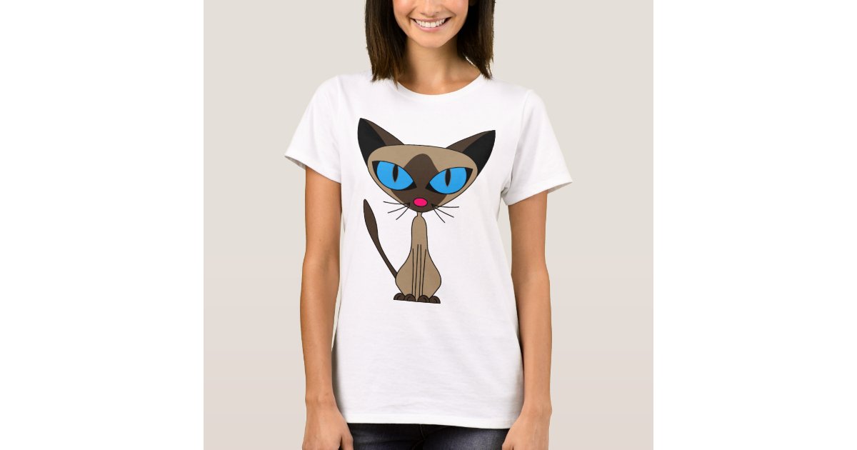 Siamese If You Please - Cartoon Siamese Cat T-Shirt | Zazzle