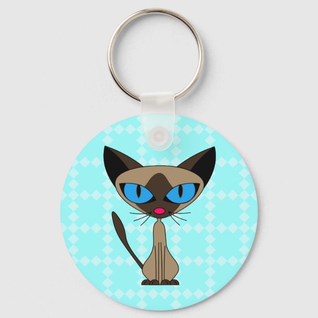 Siamese If You Please Keychain - Blue (Front)