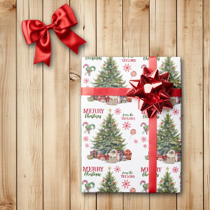 Siamese Kitten Basket Under the Christmas Tree Wrapping Paper