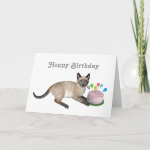 Siamese Kitten Birthday Card