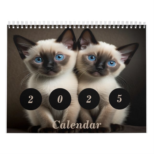 Siamese Kitten Custom Calendar For Cat Lovers (Cover)