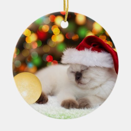 Siamese Kitten: Gold Ornament