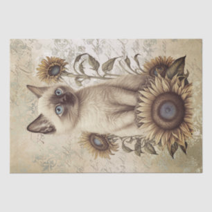 Siamese Kitten Sunflower Cat Tissue Paper