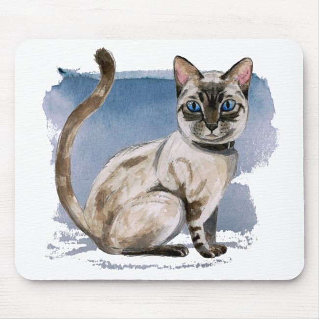 Siamese Kitten Watercolor Painting