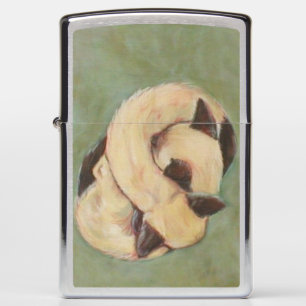Siamese Kitten YinYang Art Zippo Lighter