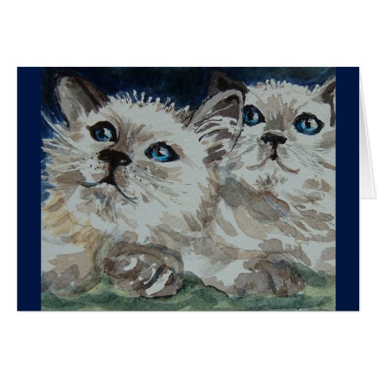 Siamese Kittens Cards (Front Horizontal)