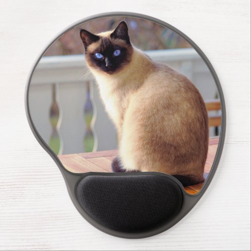 Siamese Kitty Cat with Blue Eyes Gel Mouse Pad