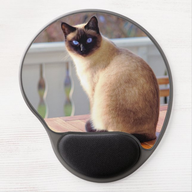 Siamese Kitty Cat with Blue Eyes Gel Mouse Pad (Front)
