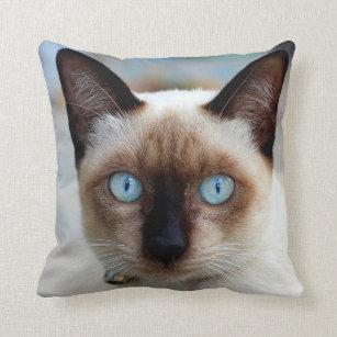 cat face throw pillow