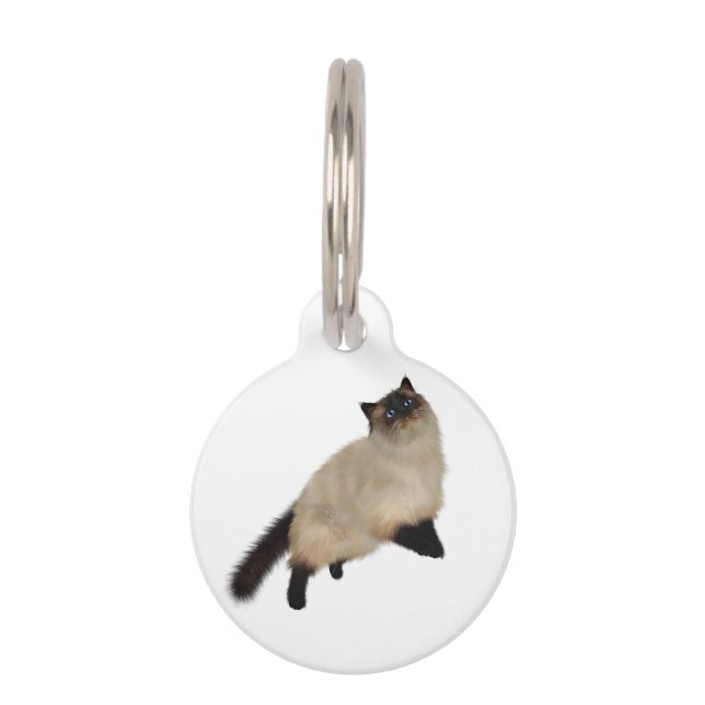 Siamese Long Hair Cat Pet ID Tag (Front)