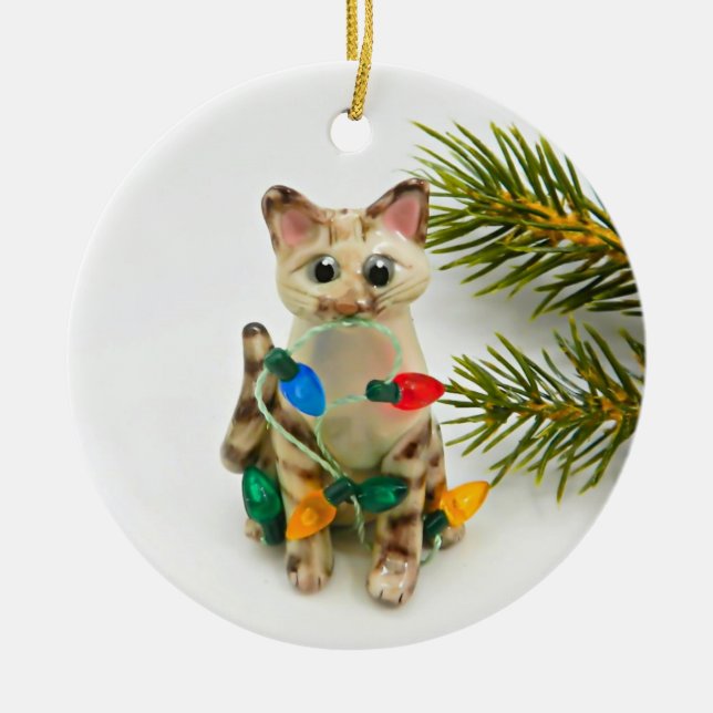  Siamese Lynx Point Cat Ornament (Front)