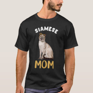 Siamese Mom Mama Cat Owner Leopard Print Kitty Kit T-Shirt