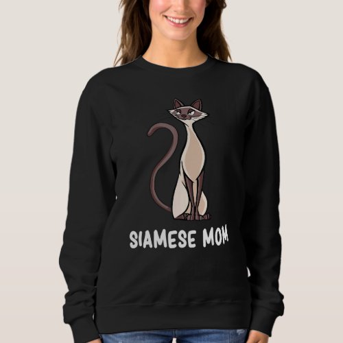 Siamese Mom Motif For Cat Sweatshirt