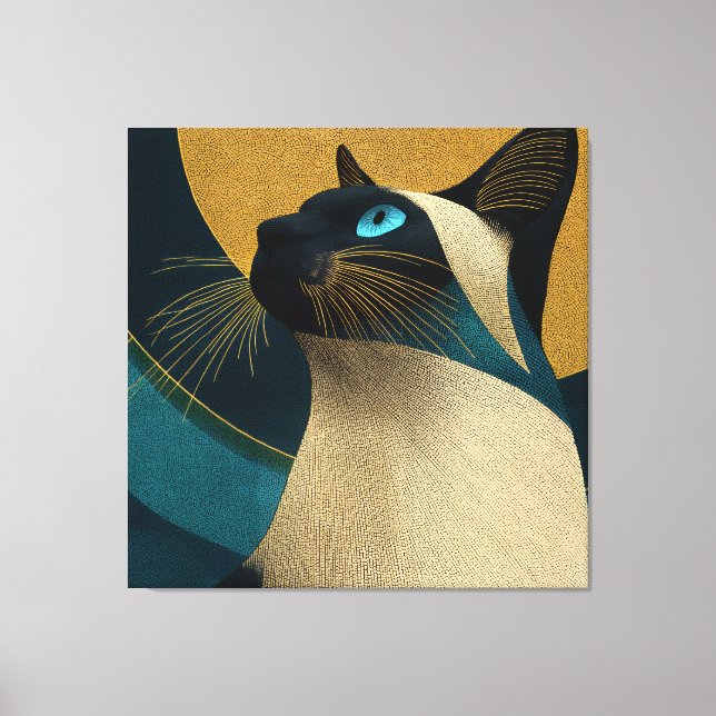 Siamese Mosaic Portrait Canvas Print (Front)