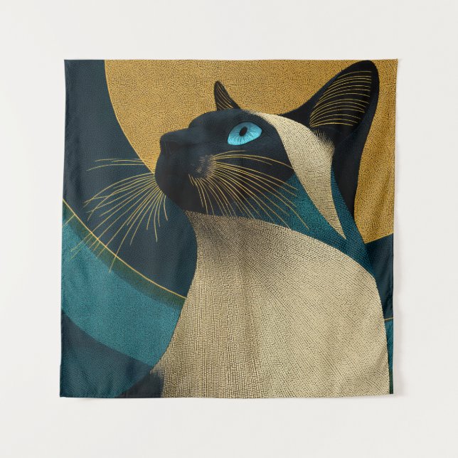 Siamese Mosaic Portrait Tapestry (Front)