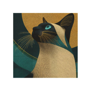Siamese Mosaic Portrait Wood Wall Art