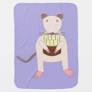Siamese Rat with Birthday Cake Baby Blanket