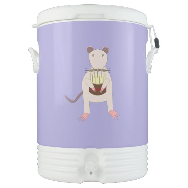 Siamese Rat with Birthday Cake Beverage Cooler (Front)