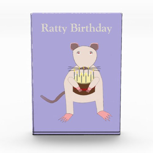 Siamese Rat with Birthday Cake Custom Acrylic Award