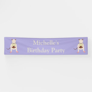 Siamese Rat with Birthday Cake Custom Banner