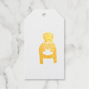 Siamese Rat with Birthday Cake Custom Foil Gift Tags