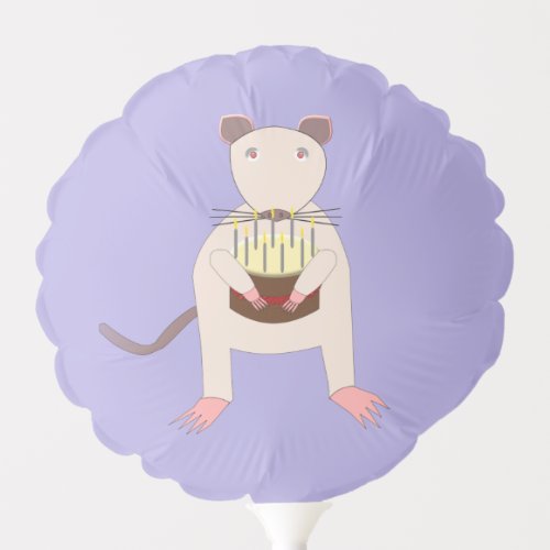 Siamese Rat with Birthday Cake Custom Party Balloon
