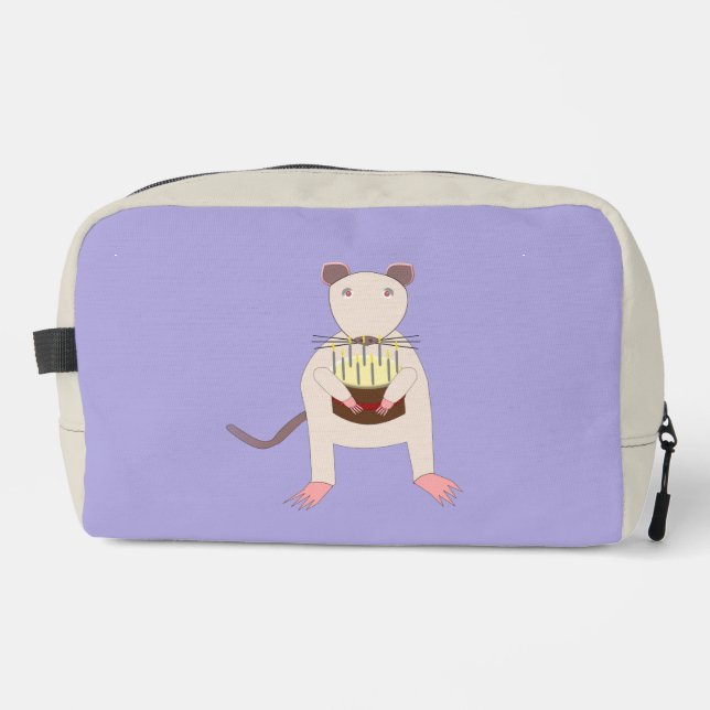 Siamese Rat with Birthday Cake Dopp Kit (Front)