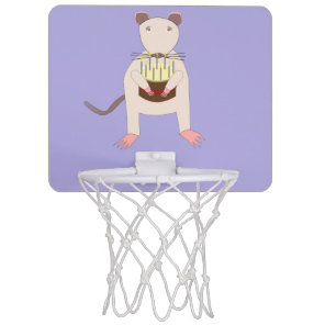 Siamese Rat with Birthday Cake Mini Basketball Hoop