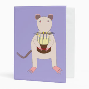 Siamese Rat with Birthday Cake Mini Binder