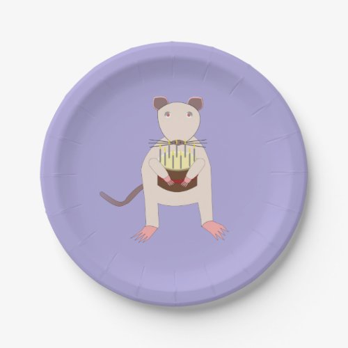 Siamese Rat with Birthday Cake Paper Plates