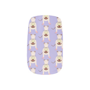 Siamese Rat with Birthday Cake Patterned Minx Nail Art