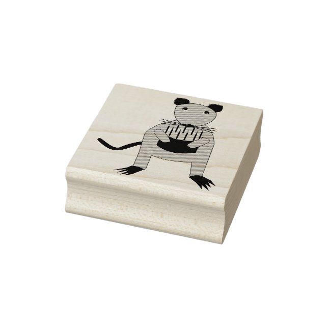 Siamese Rat with Birthday Cake Rubber Stamp (Stamp)