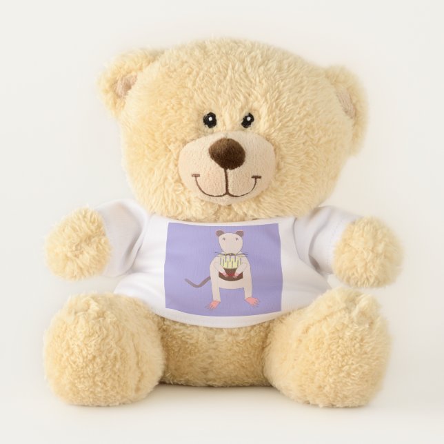 Siamese Rat with Birthday Cake Teddy Bear (Front)