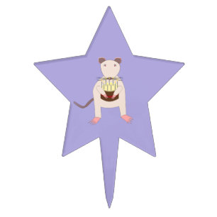 Siamese Rat with Birthday Cake Topper